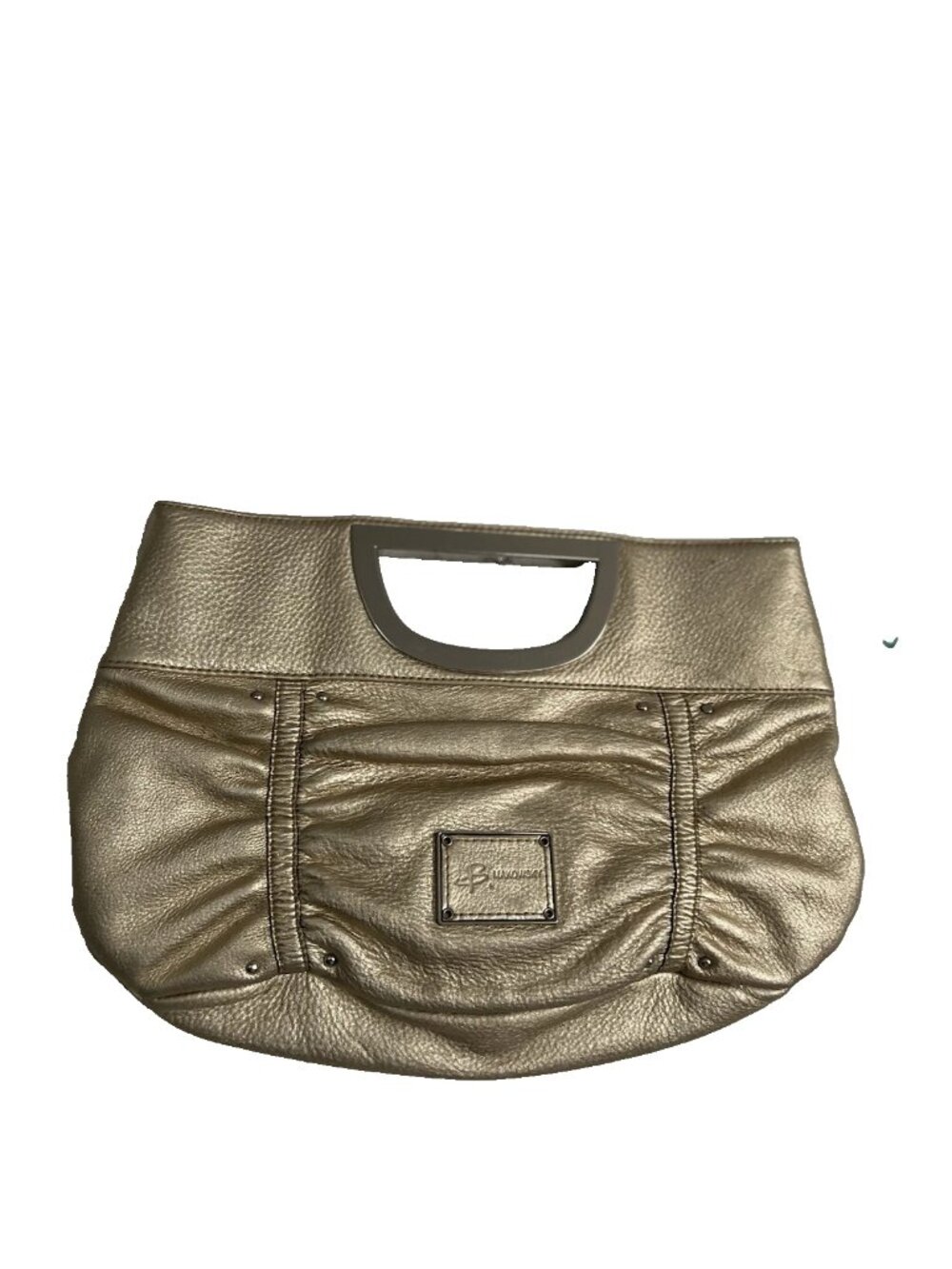 B Makowsky Clutch Purse Leather Metallic Gold color - Pre-owned